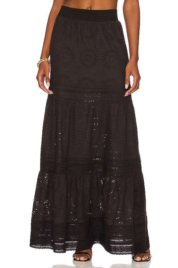 Alice + Olivia Reise Panelled Maxi Skirt in Black | REVOLVE