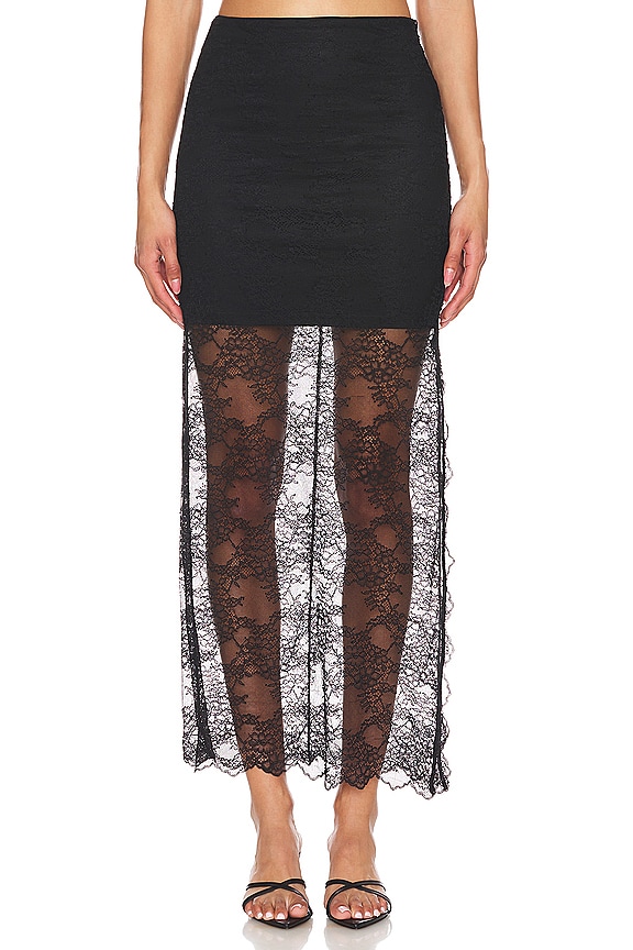 view 2 of 5 Iyanna Lace Midi Skirt in Black