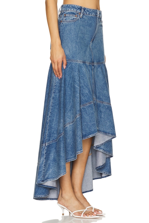 view 2 of 4 Donella High Low Skirt in Brooklyn Blue