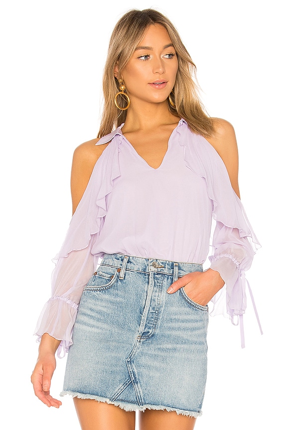 view 1 of 4 Blayne Bow Cuff Top in Lilac