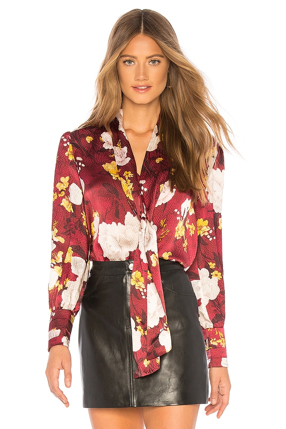 view 1 of 5 Crogan Blouse in Water Lotus Bordeaux