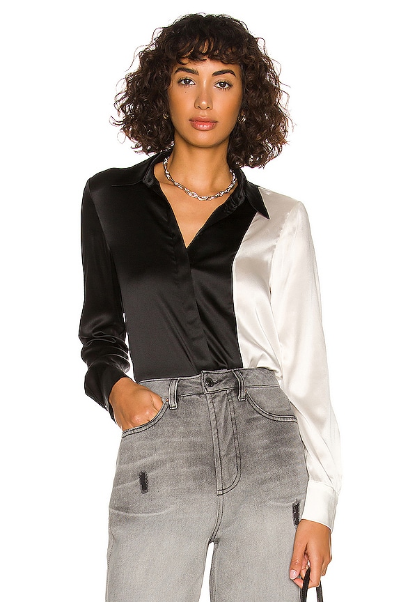 view 1 of 5 Willa Combo Top in Black & Off White