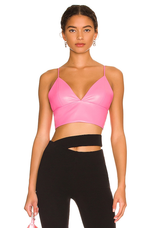 view 1 of 4 Carli Vegan Leather Bra Top in French Rose