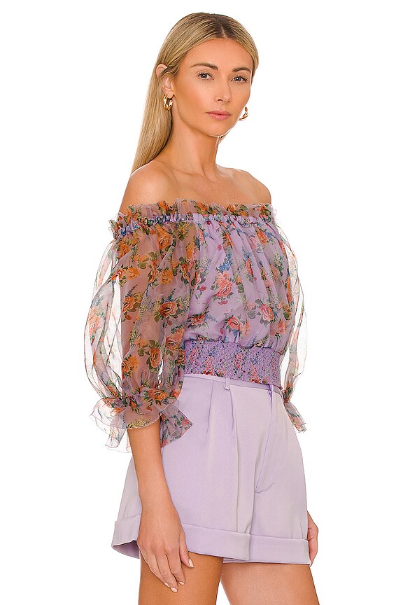 view 2 of 4 Caprina Crop Top in Floral Express Lavender