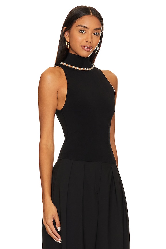 view 2 of 5 Annalee Mock Neck Halter in Black