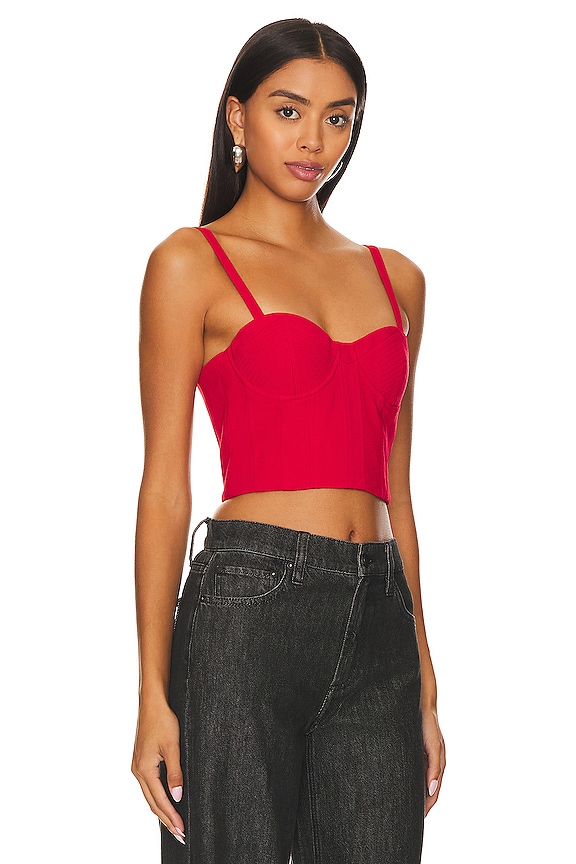 view 2 of 4 Adara Spaghetti Strap Bustier in Perfect Ruby