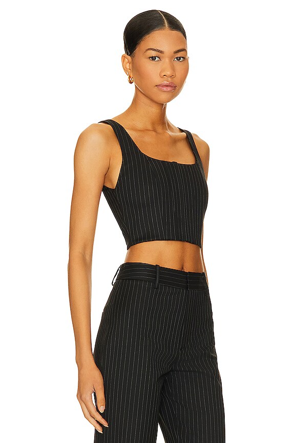view 2 of 5 TOP CORSÉ BRESLIN in Black Pinstripe