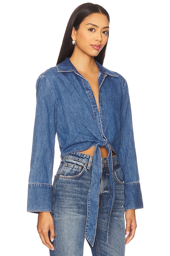 view 2 of 4 Hannon Button Down in Medium Indigo Chambray