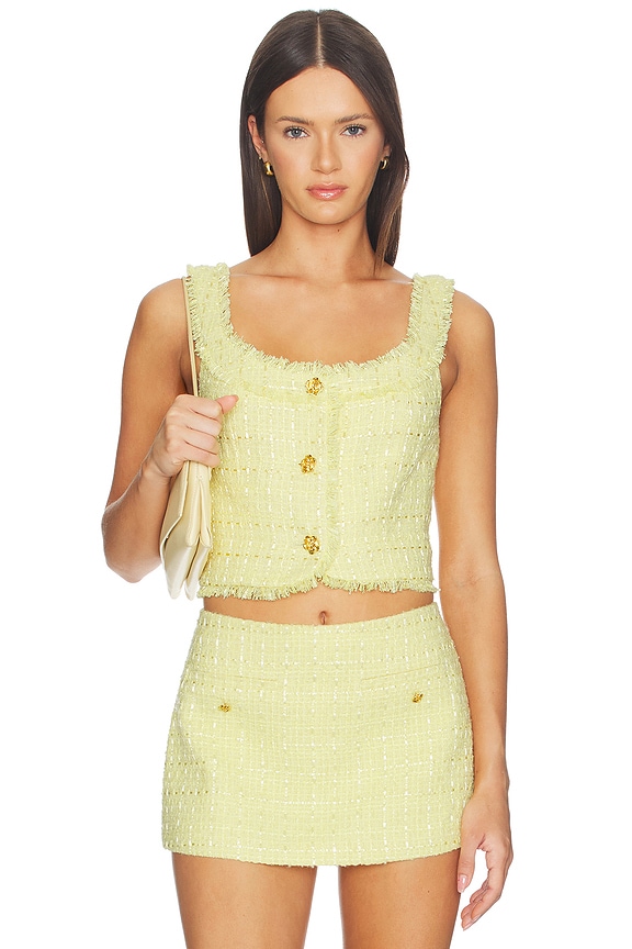 view 1 of 5 Shila Scoop Neck Button Down Corset Top in Butter