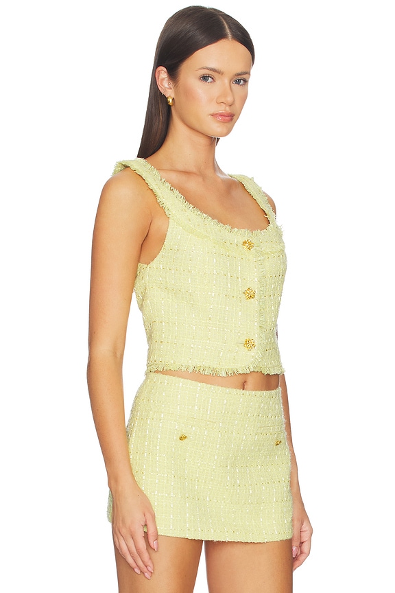 view 2 of 5 Shila Scoop Neck Button Down Corset Top in Butter