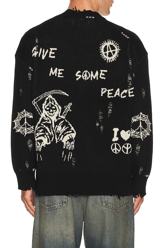 view 2 of 4 CALEDON 가디건 in Black & Chalk White