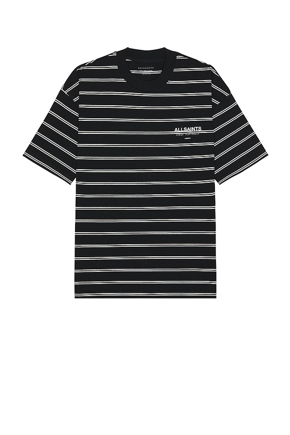 view 2 of 3 Underground Stripe Tee in Jet Black & Chalk White