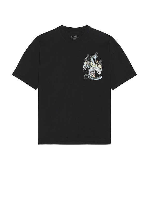 view 2 of 4 Dragon Wave Tee in Washed Black