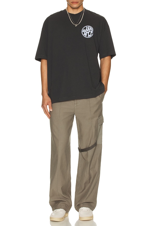 view 2 of 4 Distortion Crew Neck Tee in Washed Black & Blue