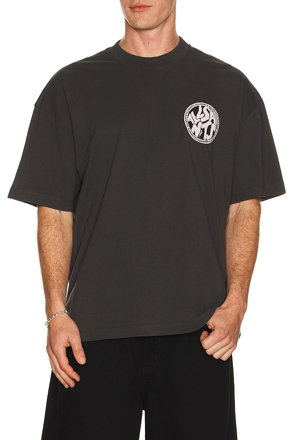 view 2 of 4 Distortion Tee in Washed Black & Pink