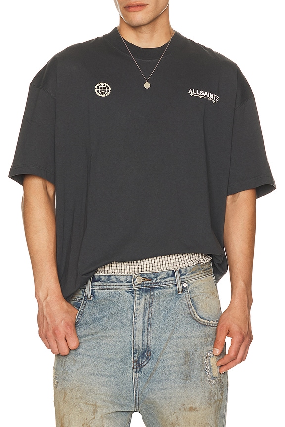 view 1 of 4 Emblem Crew Tee in Washed Black