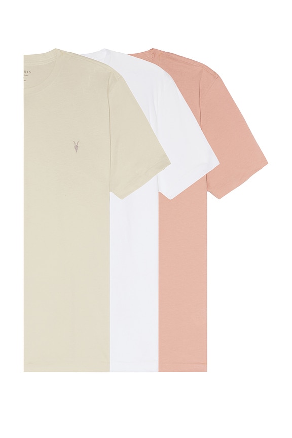 view 1 of 6 Tonic Crew Tee 3 Pack in White, Pink, & Green