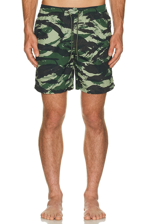 view 4 of 4 스윔 숏 in Khaki Green & Green