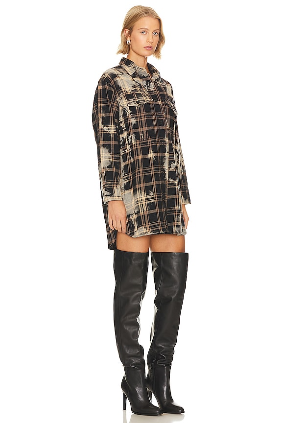 view 2 of 3 Lily Check Shacket Dress in Bleach Multi