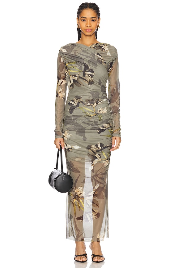 view 2 of 4 Hanako Mesh Dress in Emerge Olive Green