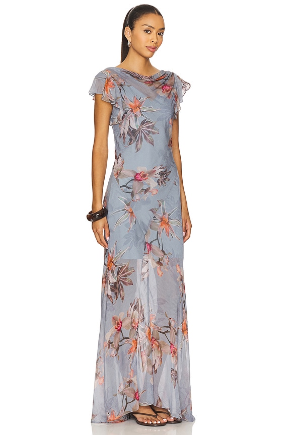 view 2 of 3 Flora Dress in Adena Dusty Blue