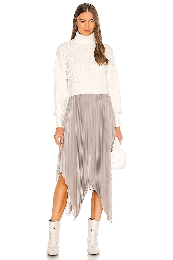 view 1 of 4 Lerin Carina Dress in White & Pearl Grey