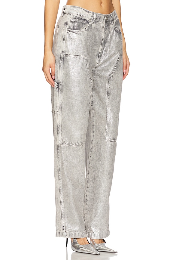 view 2 of 6 Mia Carpenter Jeans in Coated Silver