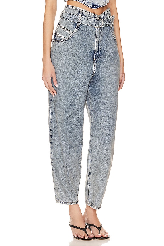 view 2 of 4 Sammy Paperbag Jean in Mid Indigo Blue