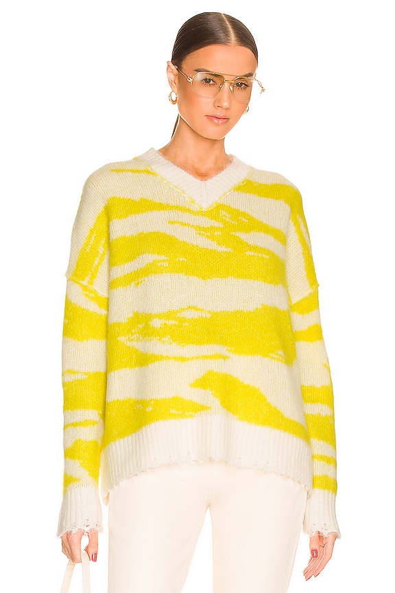 view 1 of 4 Tiga V-Neck Sweater in Sunshine & White