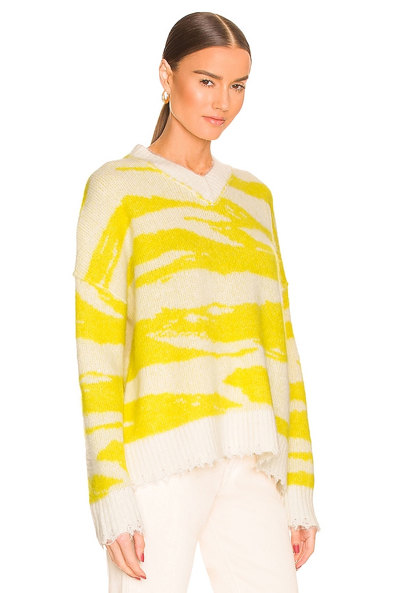 view 2 of 4 Tiga V-Neck Sweater in Sunshine & White