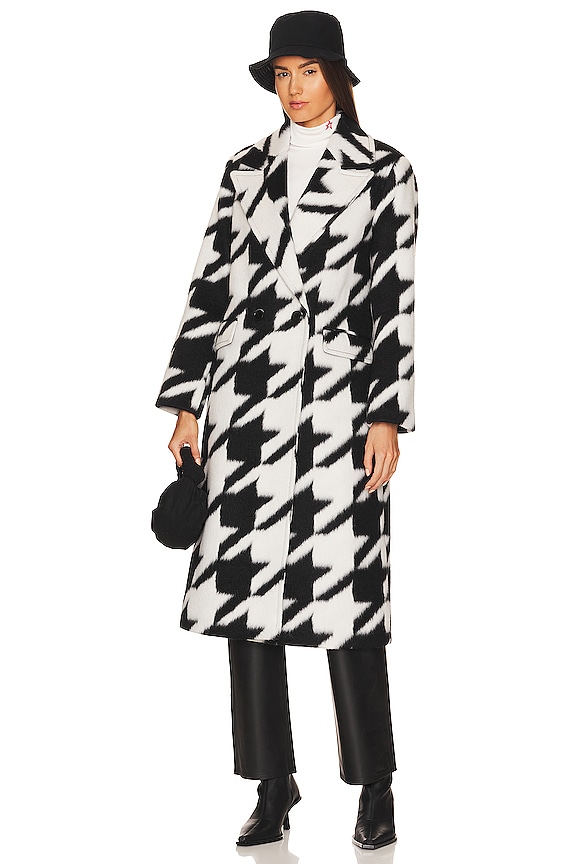 view 2 of 4 Mabel Houndstooth Coat in Black & White