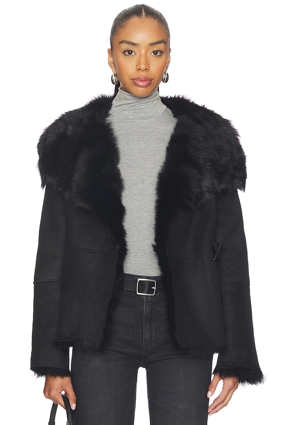 view 2 of 6 Wilton Reversible Shearling Jacket in Black