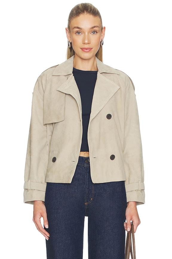 view 2 of 5 CHAQUETA REED SUEDE in Taupe Brown