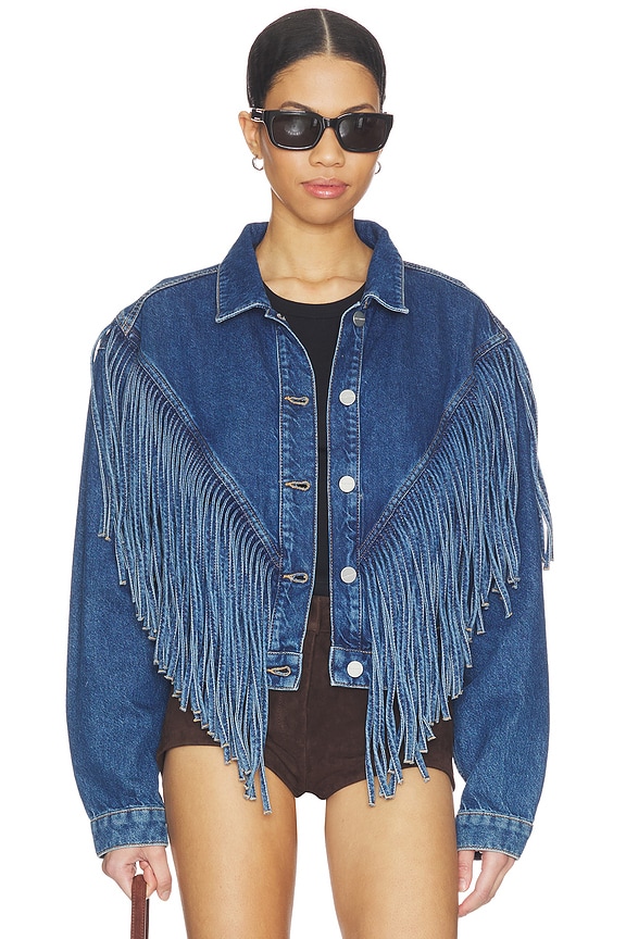 view 1 of 6 CHAQUETA MARLENE TASSEL in Dark Indigo