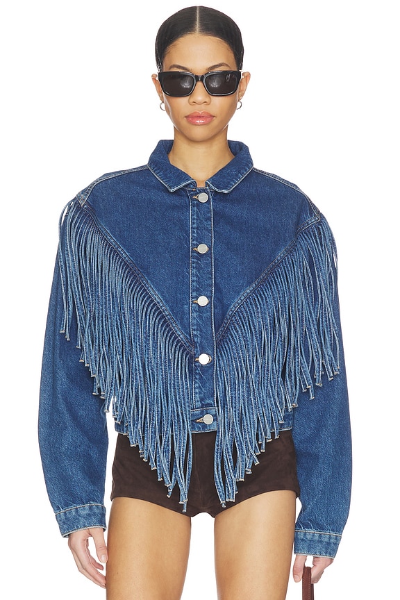 view 2 of 6 CHAQUETA MARLENE TASSEL in Dark Indigo