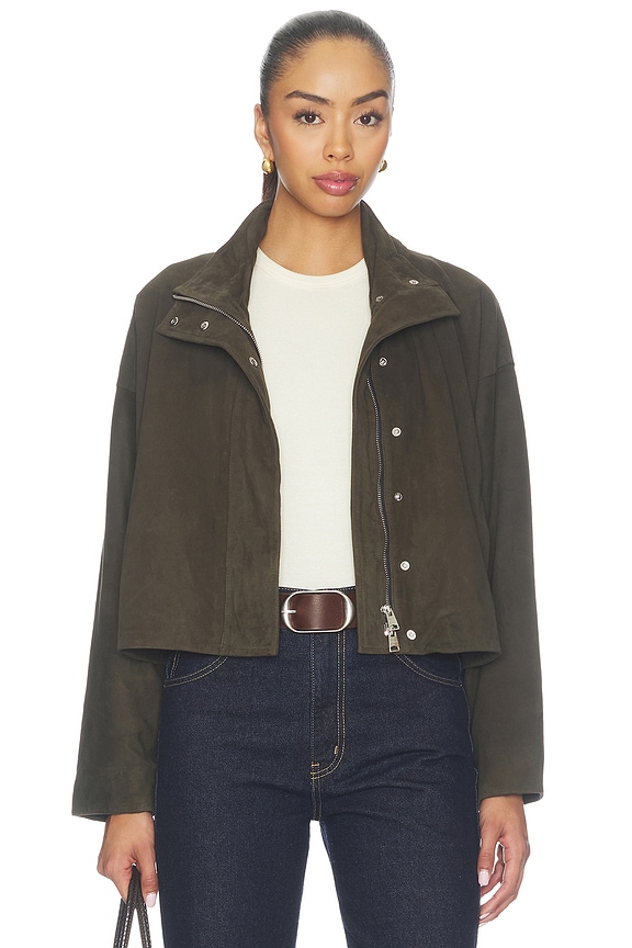 view 2 of 5 Ryder Suede Jacket in Khaki Green