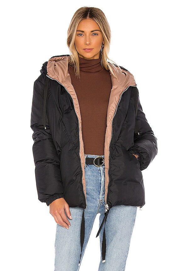 view 2 of 6 Allie Reversible Puffer in Black & Peach
