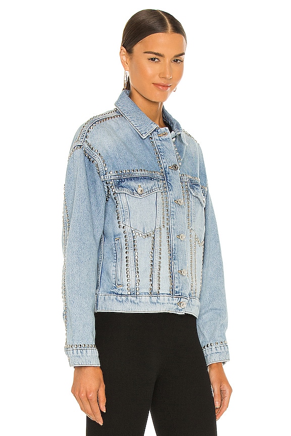 view 2 of 5 Pearl Studded Denim Jacket in Vintage Indigo