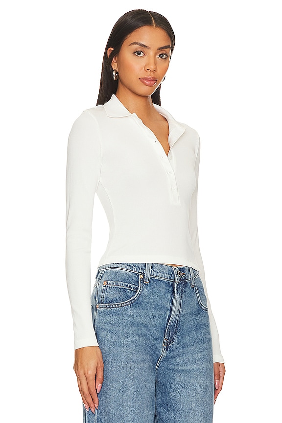 view 2 of 5 ПОЛО С ДЛИННЫМИ РУКАВАМИ HALLIE in Chalk White