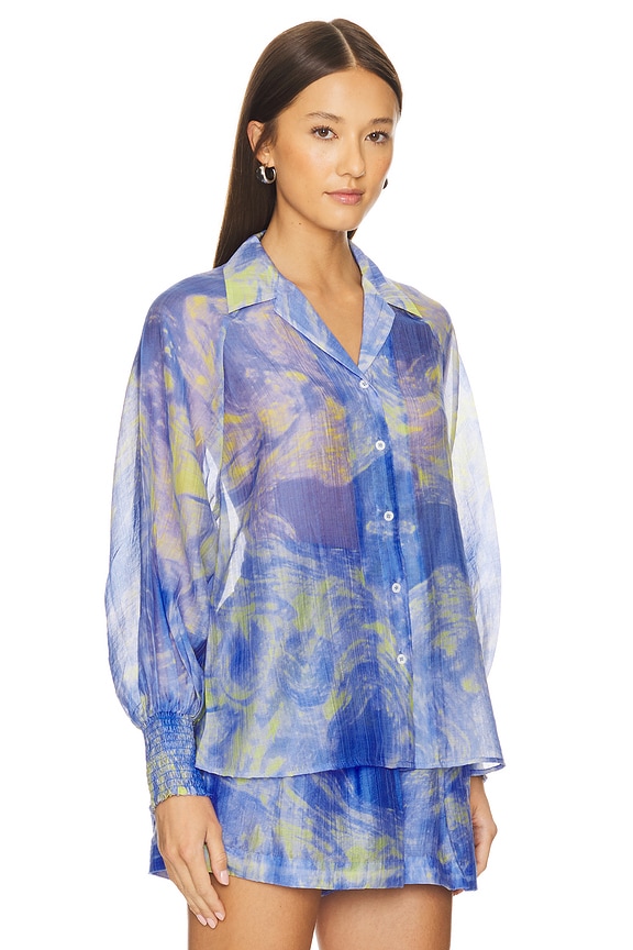 view 2 of 4 Isla Inspiral Shirt in Electric Blue