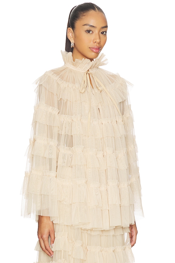 view 2 of 4 Aude Ruffle Cape in Blush Pink