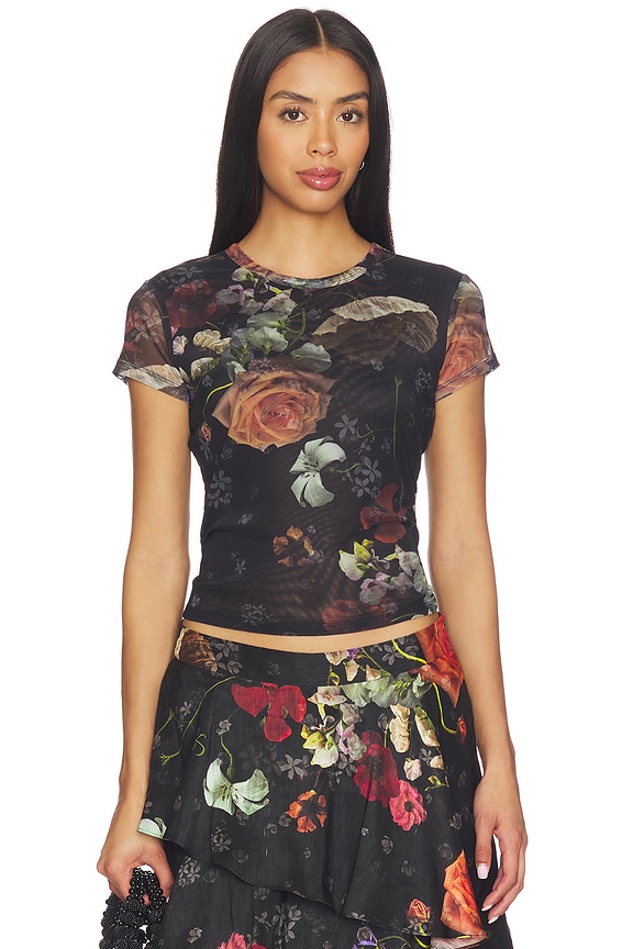 view 1 of 4 CAMISETA ELLIE MESH in Haze Black