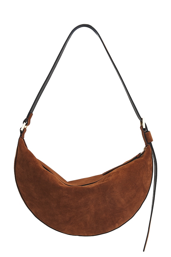 view 2 of 4 Halfmoon Suede Shoulder Bag in Cognac Brown