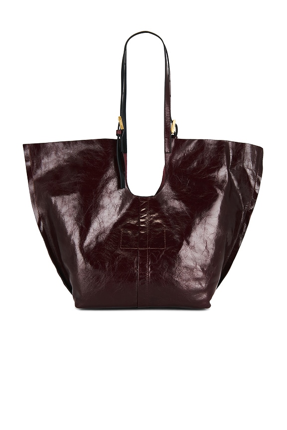 view 2 of 4 Ara Shine Tote in Dark Red