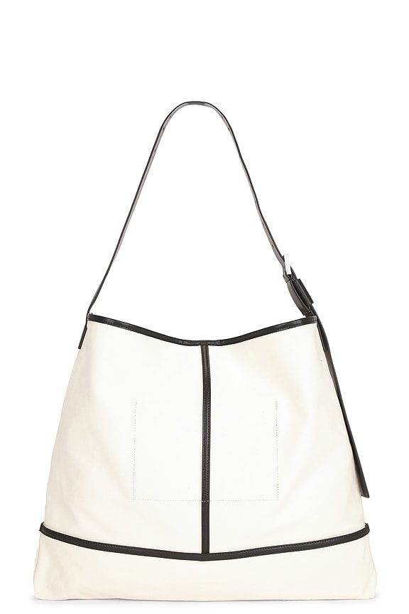 view 2 of 4 Asha Canvas Shoulder Bag in Unbleached White