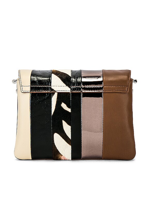 view 2 of 6 SAC PORTÉ ÉPAULE CAPTAIN FLAP in Multi Choco Brown Stripe