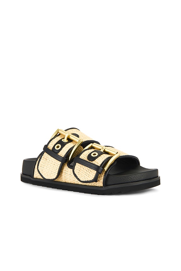 view 2 of 5 SANDALES EN RAPHIA SIAN in Natural & Black