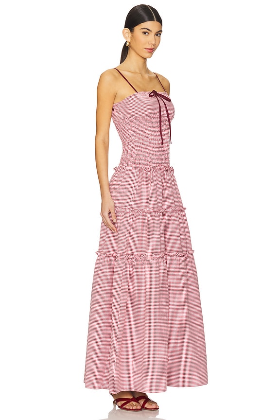 view 2 of 4 Masami Maxi Dress in Checks Burgundy