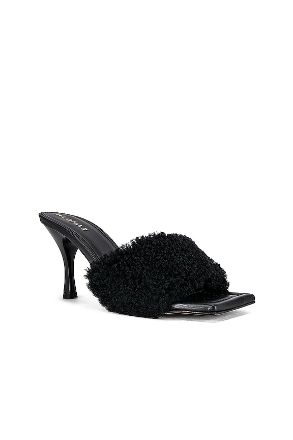 view 2 of 5 Puffy Sandals in Furry Black