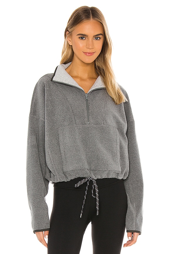 view 1 of 4 Yin Yang Reversible Half Zip Pullover in Anthracite Heather